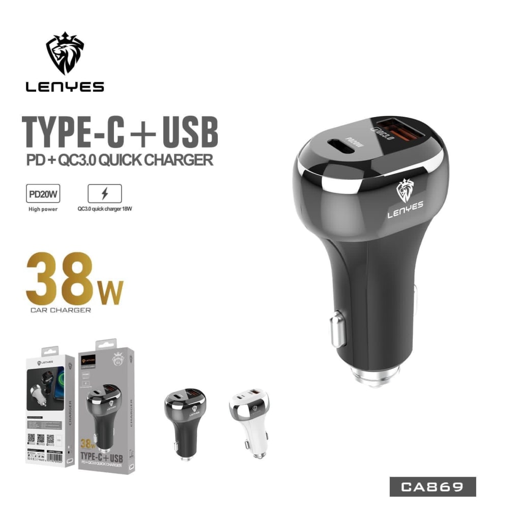 ADAPTADOR VEHICULAR TIPO C 38W LENYES CA869