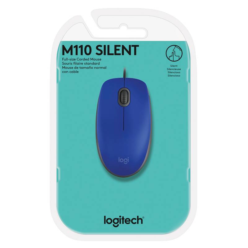 MOUSE ALAMBRICO LOGITECH M110 AZUL SILENT