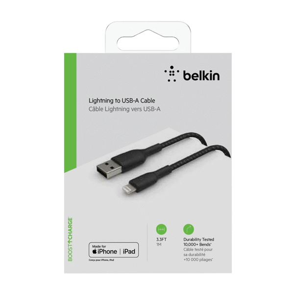 CABLE BELKIN BOOSTCHARGE USB A LIGHTNING 1M NEGRO