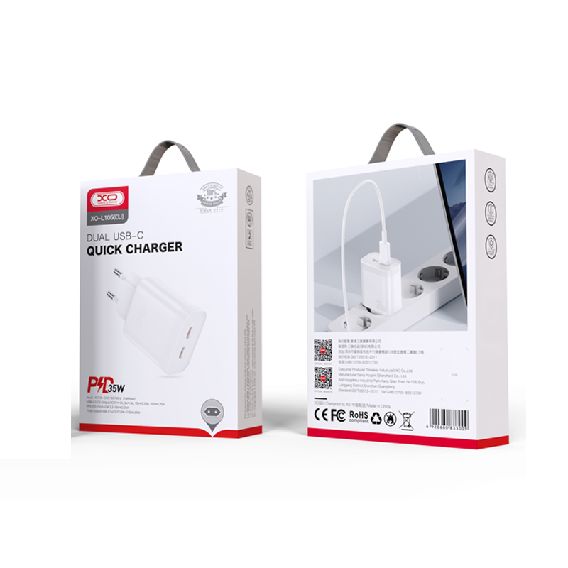 CARGADOR 35W XO-L105 CON CABLE TIPO C A TIPO C 