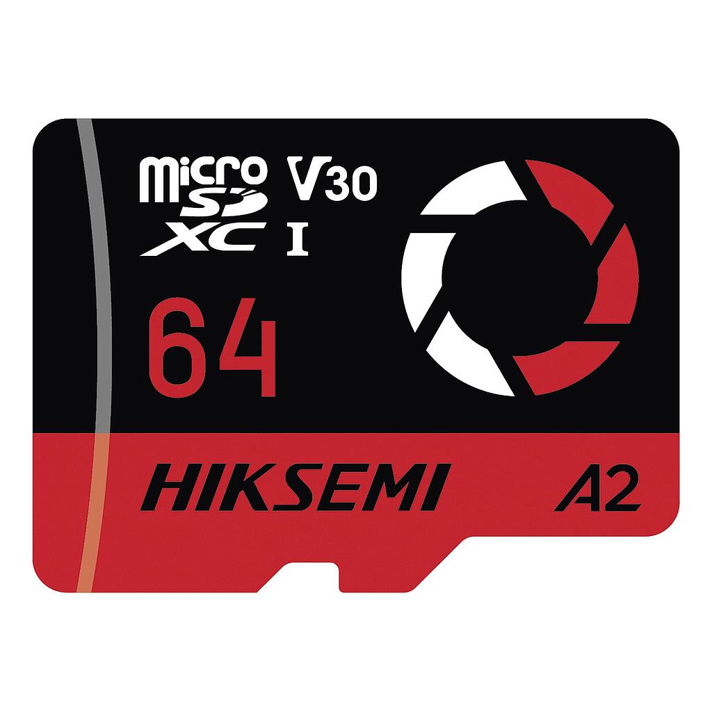 MICRO SD 64GB HIKSEMI V30 4K A2 CLASE 10 UP TO 92MB/S 