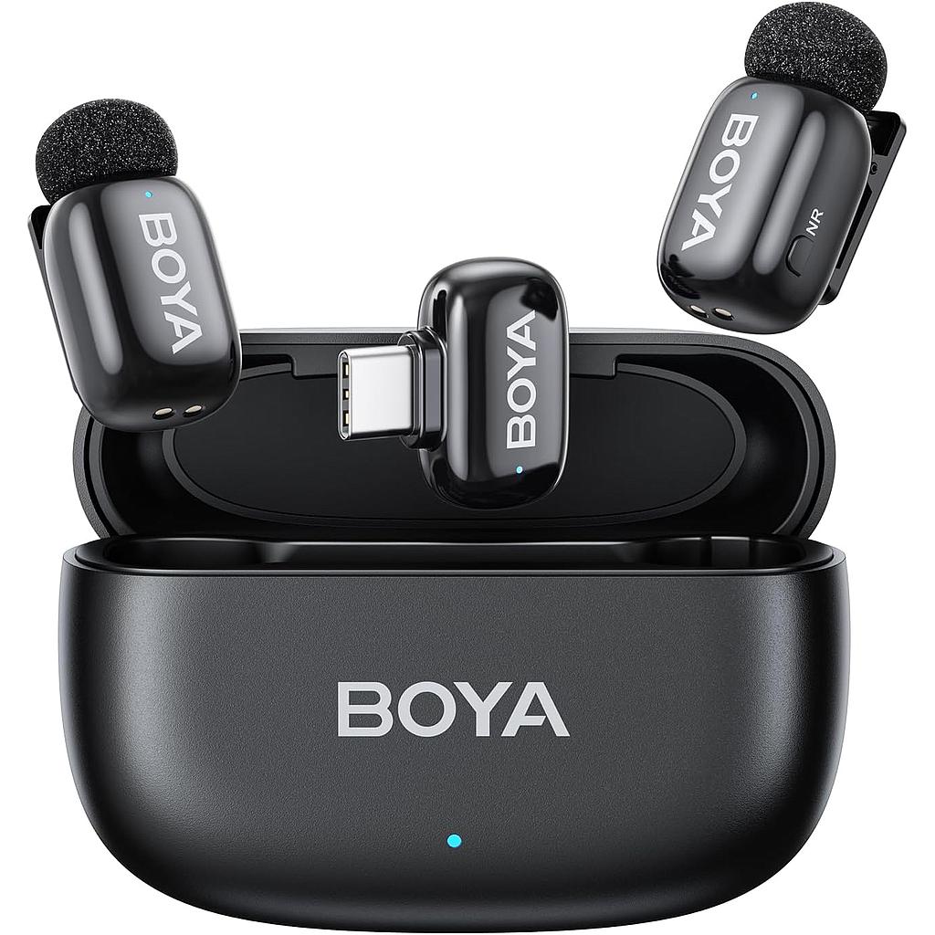 BOYA MINI MICROFONO DOBLE INALAMBRICO TIPO C CON ESTUCHE